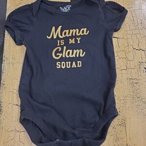 The Children's Place 12-18mo Onesie In Black/Gold: Mama is my Glam Squad  👶🍼🕶